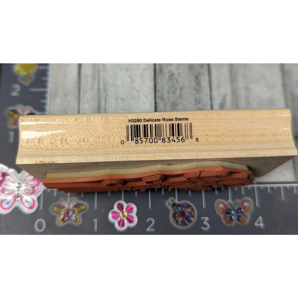 Hero Arts‎ Delicate Rose Stems Flowers H3280 Rubber Stamp Wood #L12 - Picture 3 of 4